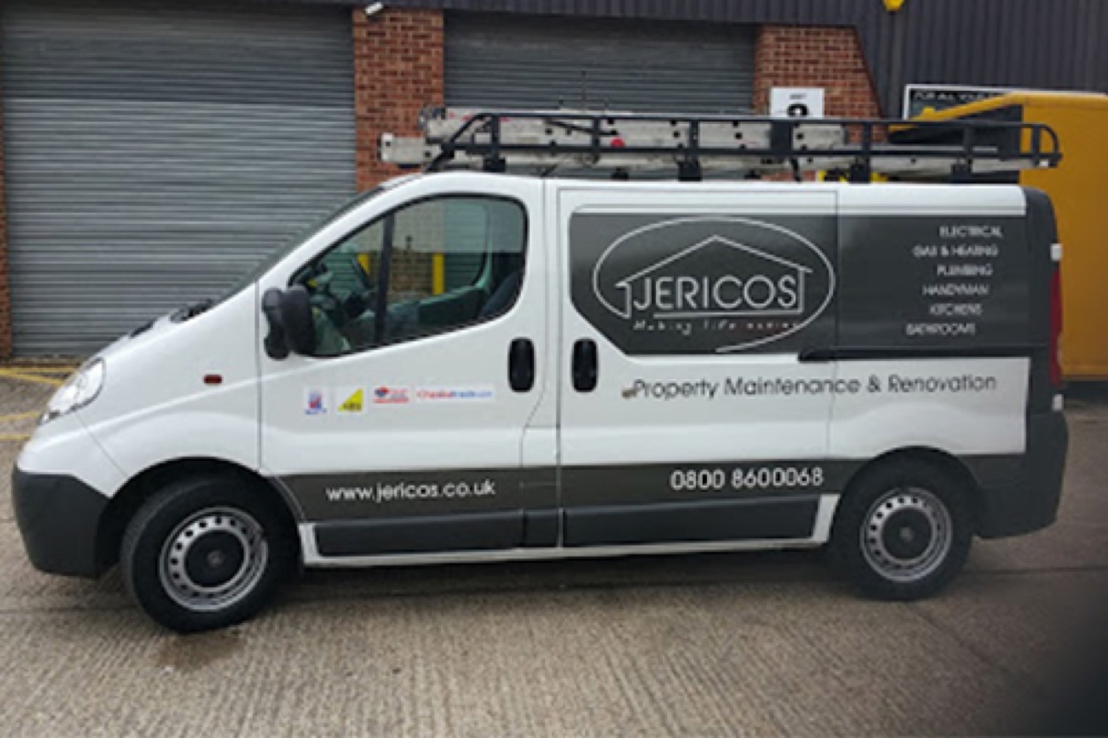 The van you'll see outside — the same number on the side as the one that rings.